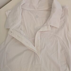Lululemon White Sleeveless Collared Shirt